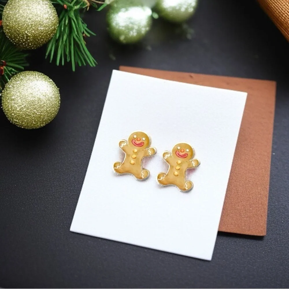 Gingerbread Man Studs - Sweet Holiday Cheer! 🎄NWT Christmas Stud Earrings